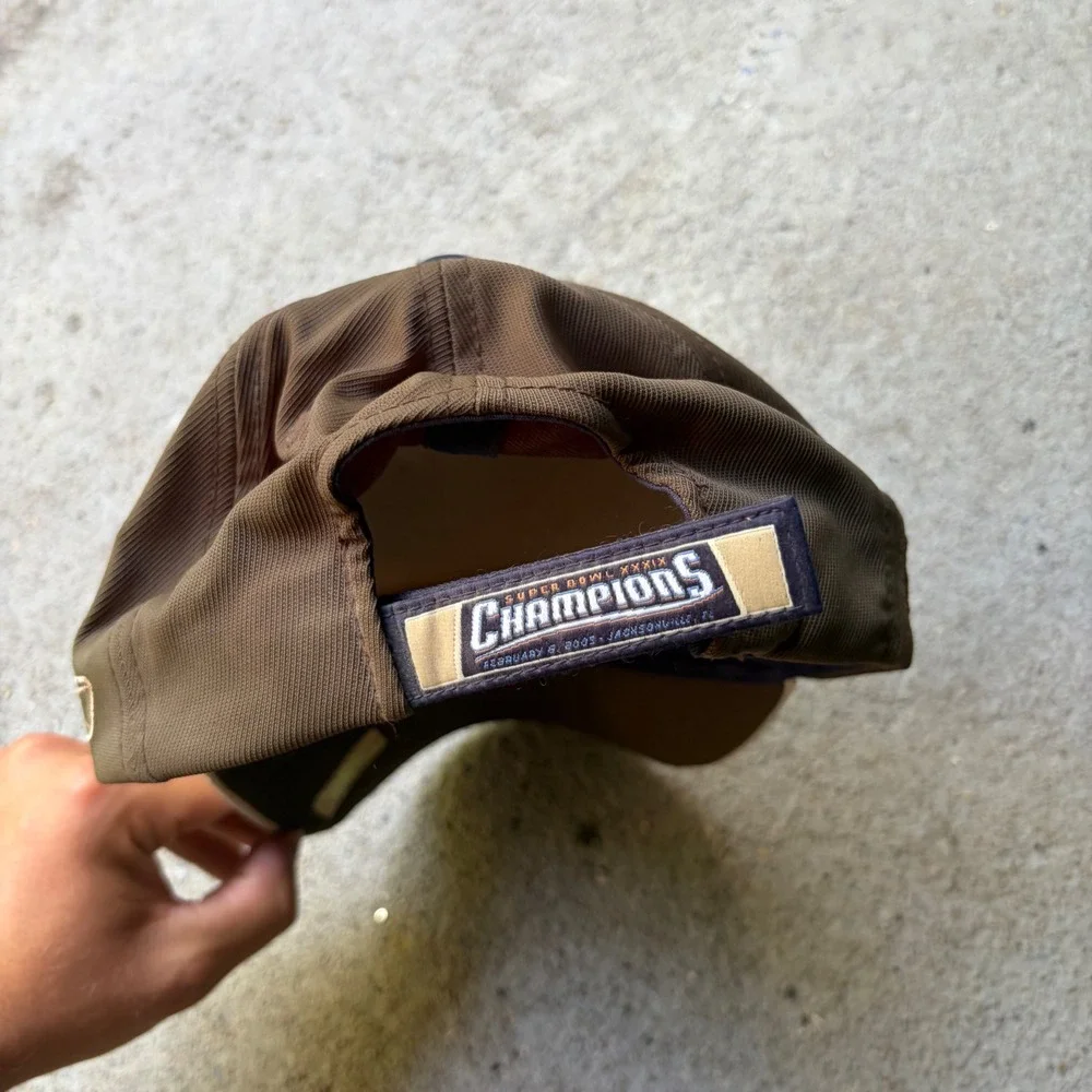 Reebok New England Patriots Super Bowl XXXIX Champions Hat Tan Brown NFL Cap